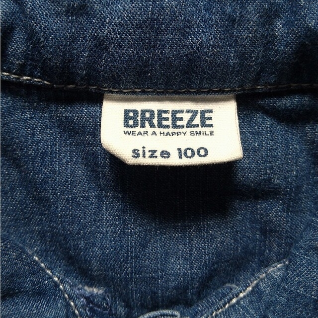 BREEZE(ブリーズ)のBREEZE 半袖 オルテガ柄 刺繍 デニムシャツ 100 キッズ/ベビー/マタニティのキッズ服男の子用(90cm~)(ブラウス)の商品写真