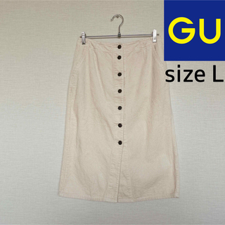 ジーユー(GU)のGU × コーデュロイフロントボタンタイトスカート(ひざ丈スカート)
