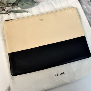 美品 セリーヌ☆バイカラークラッチバッグ ポーチ☆A658