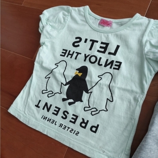 ジェニィ(JENNI)の300【100ｾﾝﾁ】ペンギン　ミントグリーン　Tシャツ(Tシャツ/カットソー)