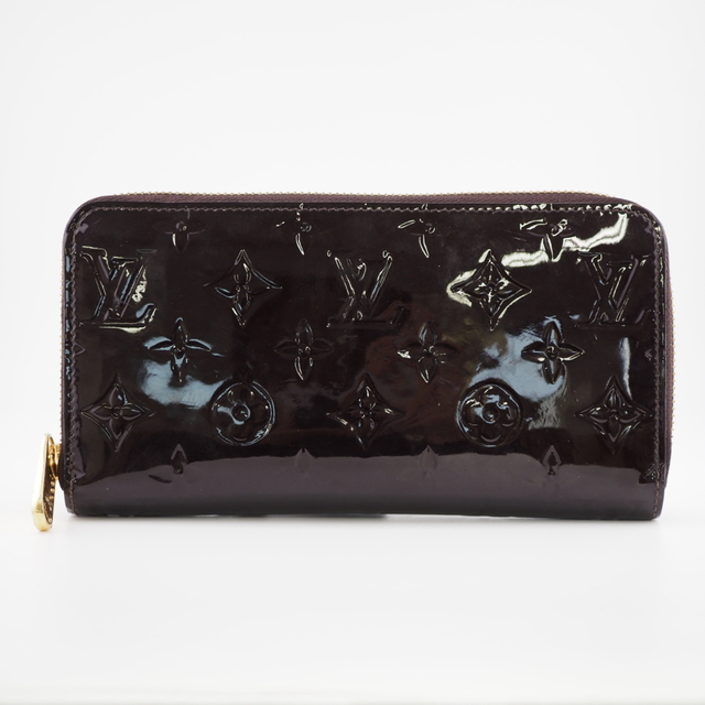 ルイヴィトン LOUIS VUITTON 長財布 モノグラムヴェルニ ラウンドファスナー M93522 アマラント 品質検査済 26544円引き E13 巾着 折りマチ コスメ ラメ ユニコーン