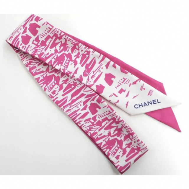 正規品 新品未使用 CHANEL ヘアバンド スカーフ ピンク-