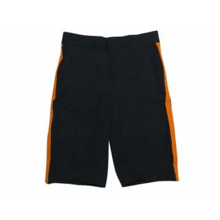 【Dead stock】URBAN PATROL サイドライン入り スラックスショートパンツ　黒×オレンジ 【W35】【ショーツ】【アウトドアスタイル/OUTDOOR】【野外フェス】(スラックス/スーツパンツ)