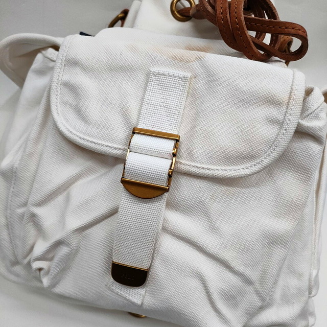 Ralph Lauren ラルフローレン Polo Ralph Lauren ショルダーバッグ キャンバス 巾着型 オフホワイト Canvas  Drawstring Shoulder Bag 2WAY 訳あり 新品の通販 by 古着屋mellowラクマ店｜ラルフローレンならラクマ