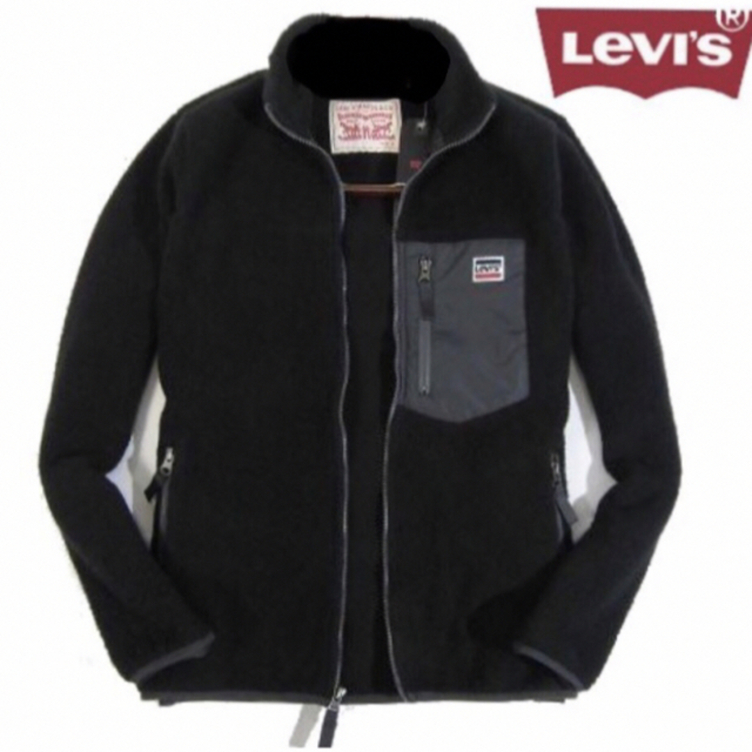 Levi's(リーバイス)の【Levi's／リーバイス】フリース素材ジップアップタイプ ボアジャケット・黒L メンズのジャケット/アウター(ブルゾン)の商品写真