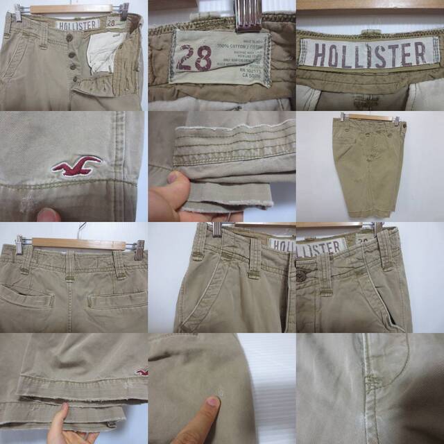 Hollister(ホリスター)の【中古】HOLLISTER/ホリスター USED加工 カーゴ ショートパンツ ベージュ系 【W32】【ショーツ】【膝丈】【アウトドアスタイル/OUTDOOR】【野外フェス】 メンズのスーツ(スラックス/スーツパンツ)の商品写真