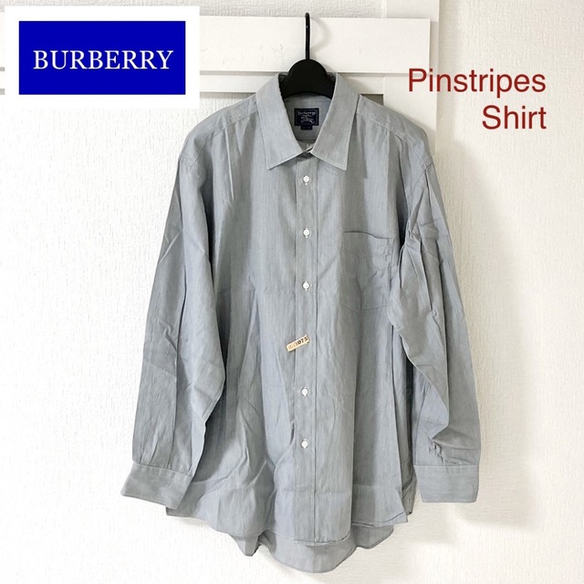 BURBERRY(バーバリー)の美品！バーバリー 高品質糸ピュアコットン ヘアラインストライプ メンズ シャツ メンズのトップス(シャツ)の商品写真