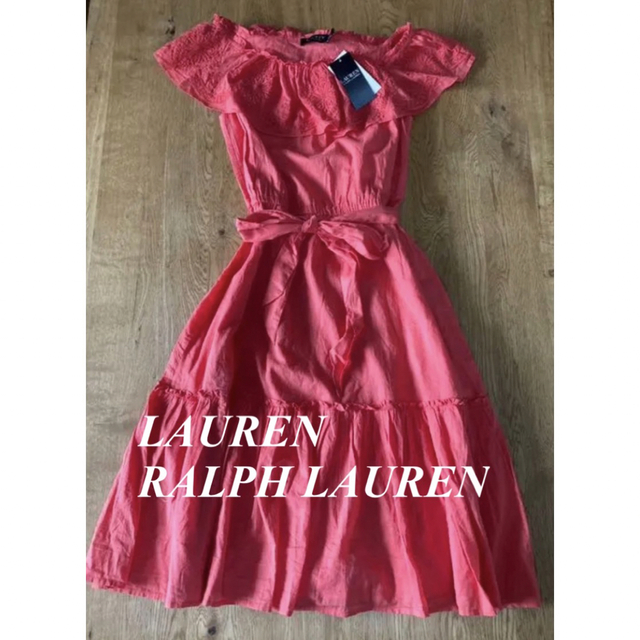 POLO RALPH LAUREN(ポロラルフローレン)のLAUREN ラルフローレン　フリル　ワンピース　小さめサイズ　米国購入　新品 レディースのワンピース(ひざ丈ワンピース)の商品写真