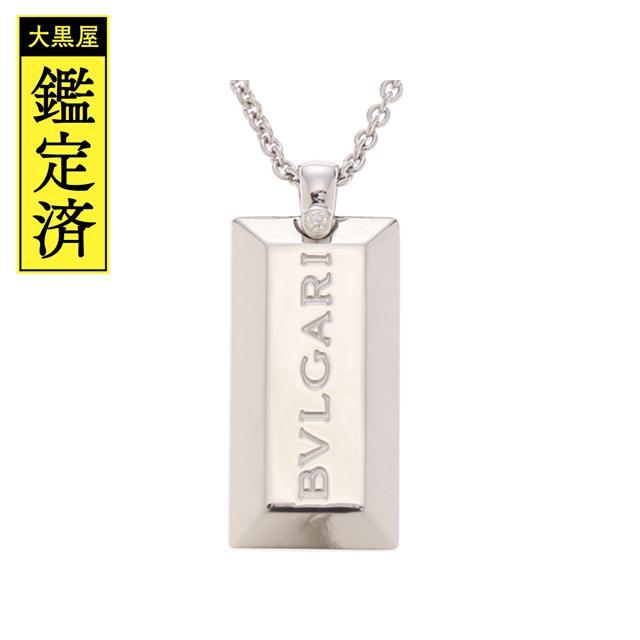 BVLGARI - ブルガリ インゴットネックレス K18WG ダイヤモンド 19.5g【434】