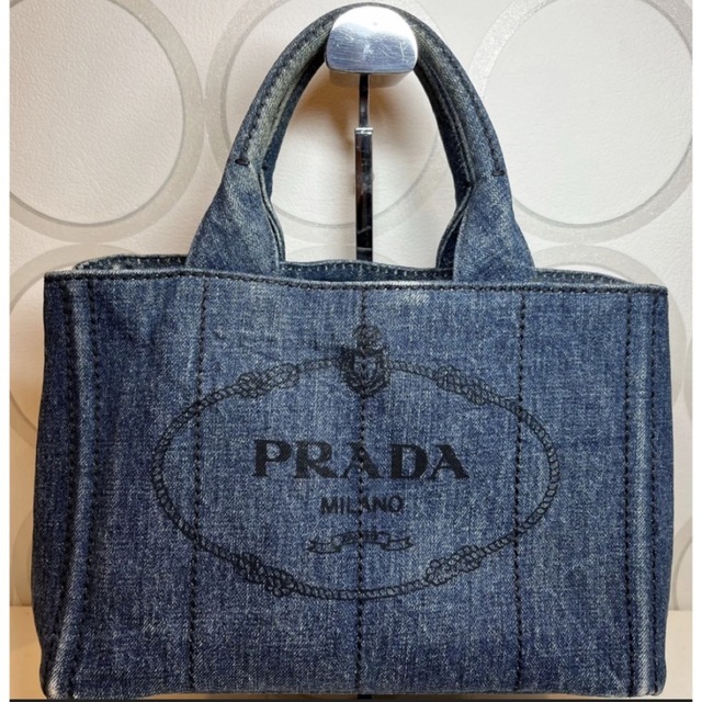 大特価 PRADA デニム ハンドバッグ 状態良好 プラダ カナパ お得大得価