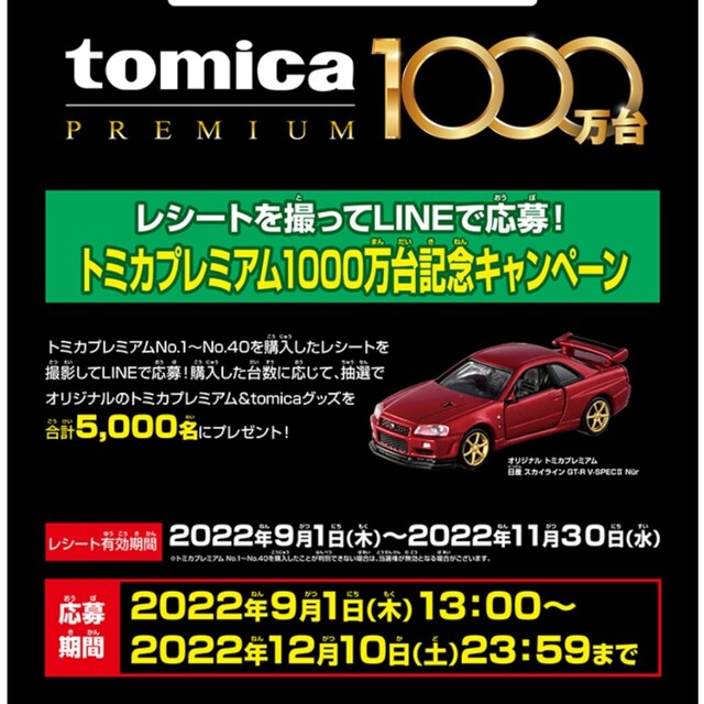 トミカ未開封【お値下げ】トミカプレミアム1000万台記念キャンペーン　一台