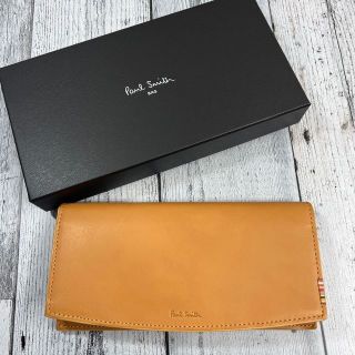 ポールスミス(Paul Smith)の【未使用】ポールスミス　シグネチャーストライプタブ　長財布　P535　キャメル(財布)