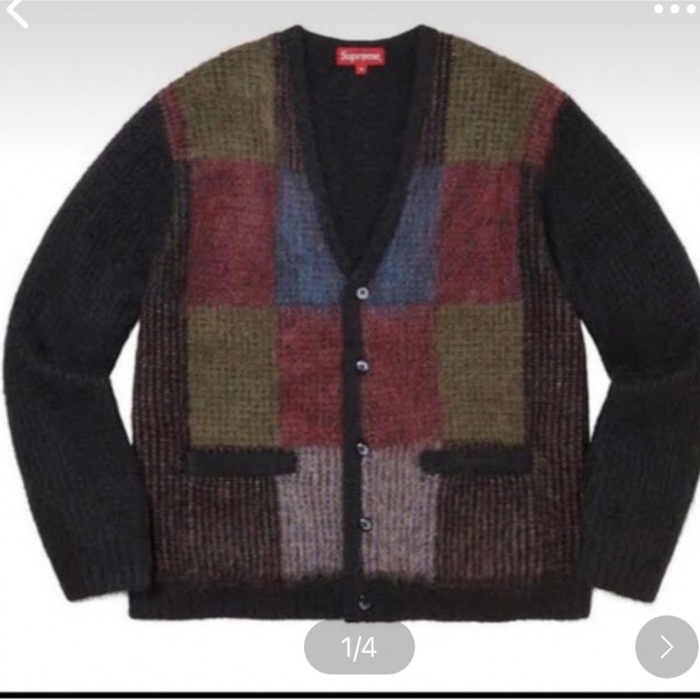 supreme brushed grid cardigan Mサイズ - カーディガン