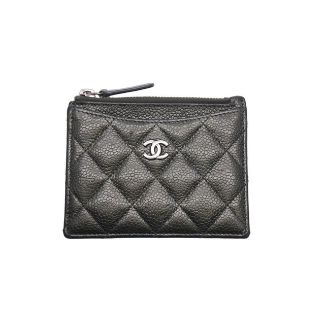 シャネル カードケース キャビアスキン 18番台 レザー 革 ココマーク ブラック 黒 クレジットカードケース CHANEL credit card case caviar skin leather black