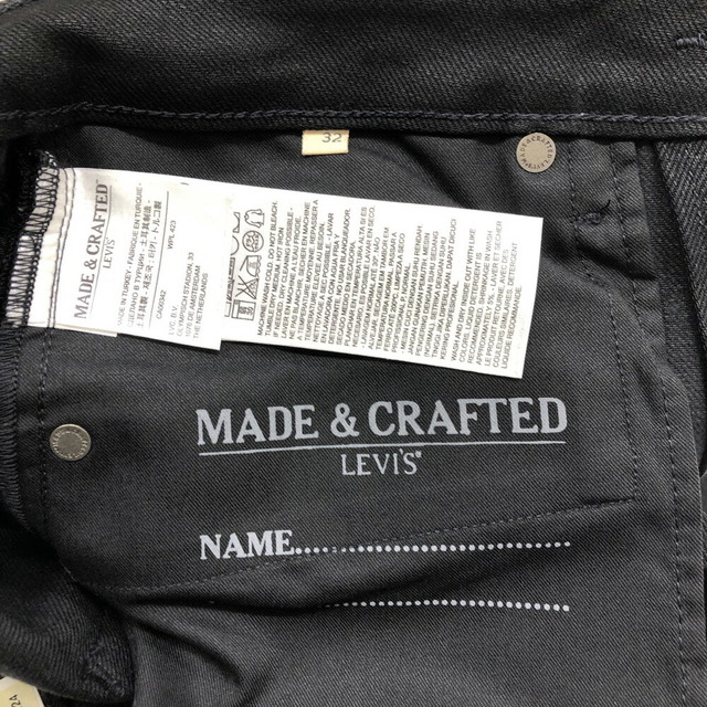 Euro Levi's MADE&CRAFTED TACK SLIM ユーロ リーバイス メイドアンドクラフテッド スリム ストレート リジッド デニムパンツ ブラック　size(表記)：32×34 【05081-0211】【新品】levis 新品 7