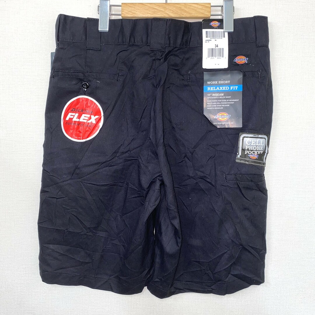 Dickies(ディッキーズ)の【Deadstock】ディッキーズ Dickies ワーク ショートパンツ FLEX 無地 実寸：W34 ブラック【新古品】RELAXED FIT デッドストック 新古品 メンズのスーツ(スラックス/スーツパンツ)の商品写真