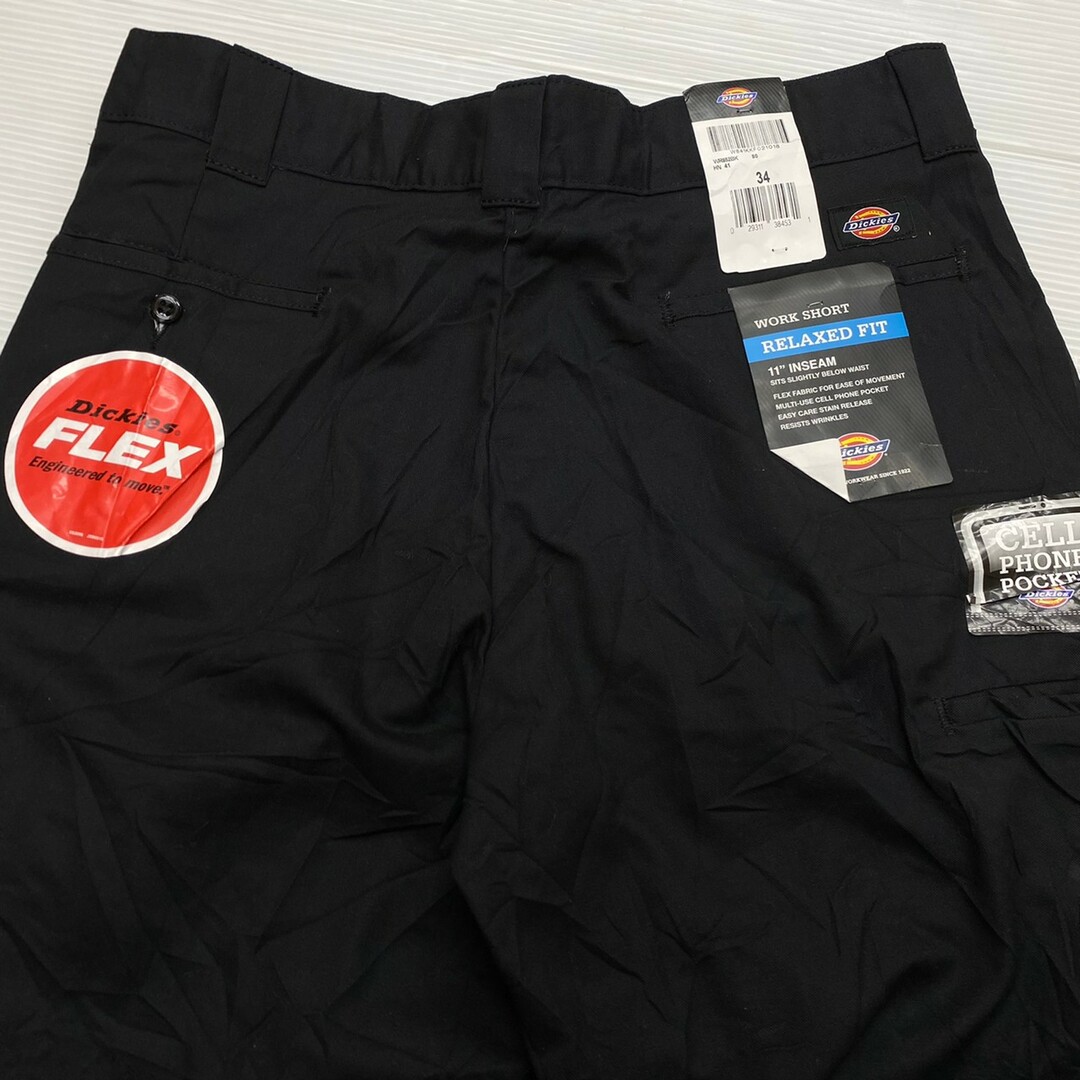 Dickies(ディッキーズ)の【Deadstock】ディッキーズ Dickies ワーク ショートパンツ FLEX 無地 実寸：W34 ブラック【新古品】RELAXED FIT デッドストック 新古品 メンズのスーツ(スラックス/スーツパンツ)の商品写真