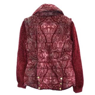 DESIGUAL - デシグアル 2way 総柄 中綿ジャケット 36 レッド系 