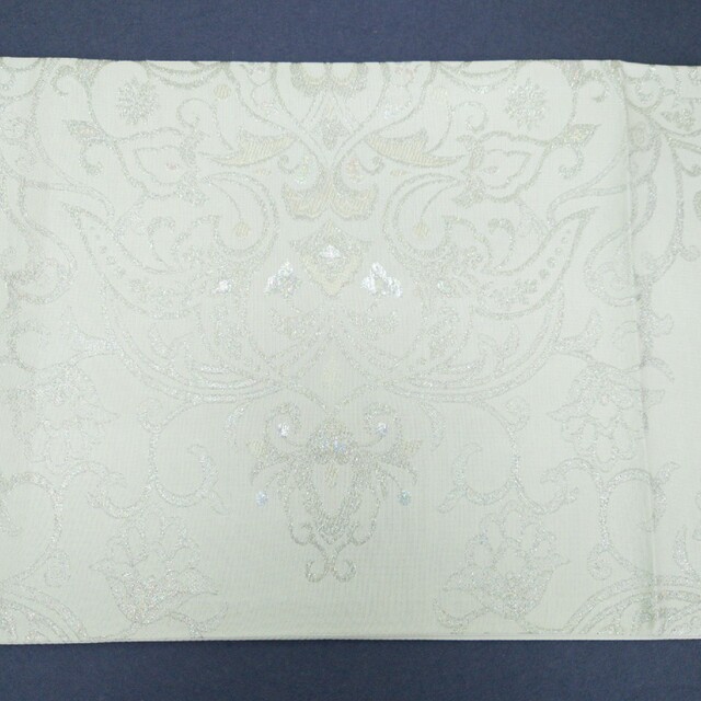袋帯 白銀 ヨーロピアン ラメ箔 レディースの水着/浴衣(帯)の商品写真