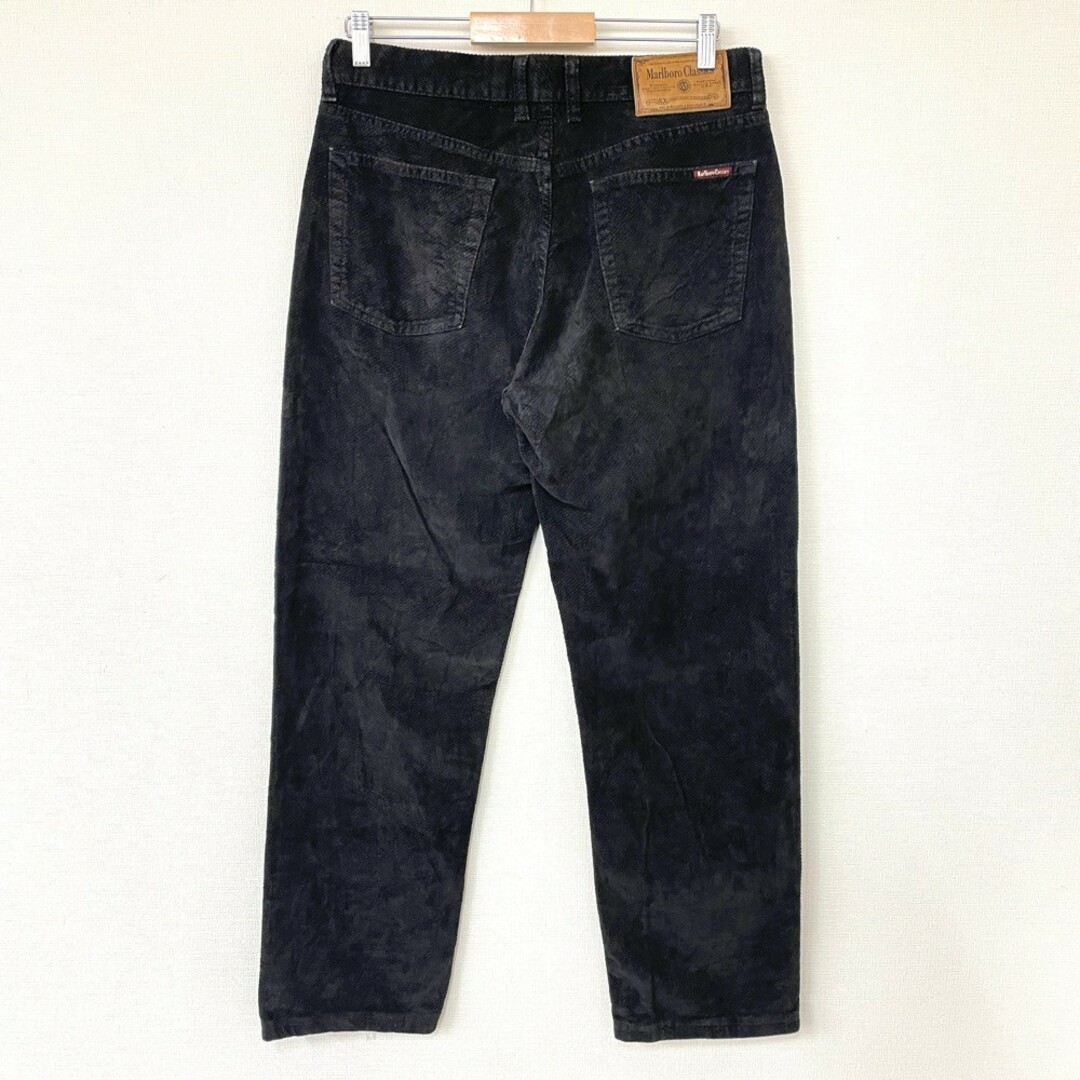 マルボロ クラシックス Marlboro Classics ベロアパンツ テーパード 無地 サイズ:W34 L29.5 チャコール系 MADE IN ITALY 【中古】別珍 ベッチン CLUB MONACOベロアパンツ 34表記 ボタン欠品