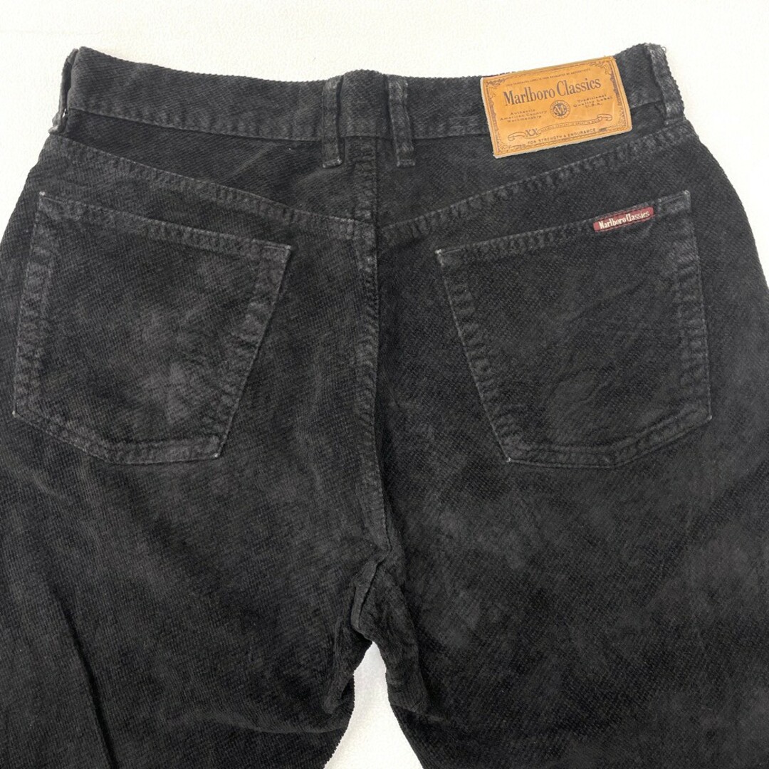 マルボロ クラシックス Marlboro Classics ベロアパンツ テーパード 無地 サイズ:W34 L29.5 チャコール系 MADE IN ITALY 【中古】別珍 ベッチン CLUB MONACOベロアパンツ 34表記 ボタン欠品
