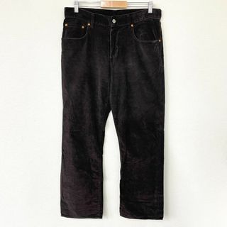 ゲス(GUESS)のゲス ジーンズ GUESS JEANS ベロアパンツ ストレート 無地 サイズ：W35 L31 ダークブラウン 【中古】別珍 ベッチン(スラックス/スーツパンツ)