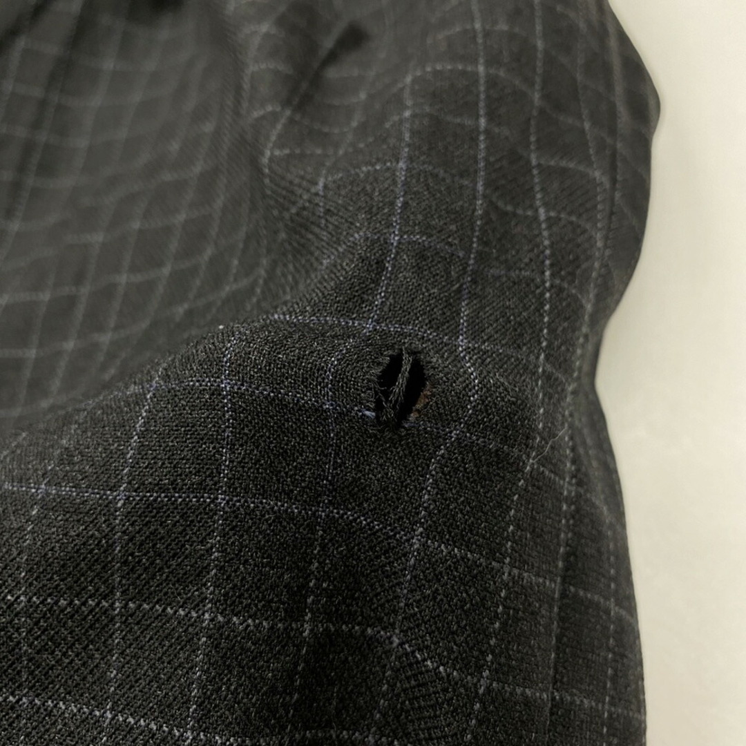 ブルックスブラザーズ BROOKS BROTHERS ウール スラックス ツータック テーパード パンツ チェック柄 サイズ:W33 L29 チャコールグレー 【中古】