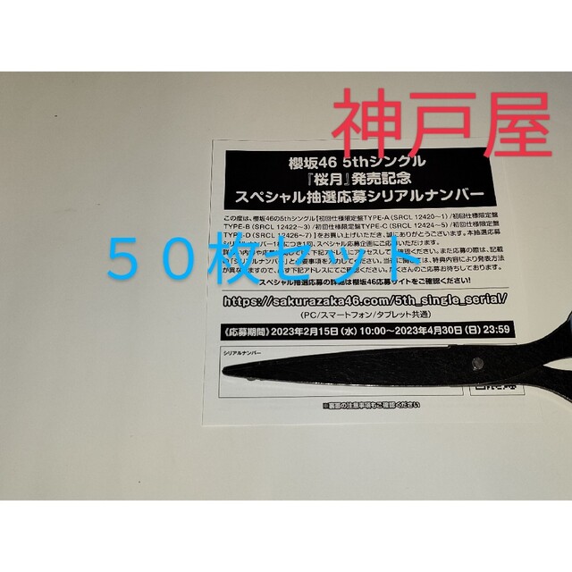 大注目】 〈櫻坂46〉櫻月 抽選応募シリアルナンバー 50枚セット ...