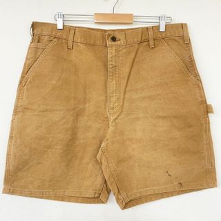 カーハート(carhartt)のカーハート carhartt ダック地 ペインターショートパンツ ワーク 無地 サイズ：W38 キャメル系古着 【中古】(スラックス/スーツパンツ)