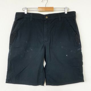 カーハート(carhartt)のカーハート carhartt ワークショートパンツ キャンバス Relaxed Fit 無地 サイズ：W37 ブラック古着 【中古】(スラックス/スーツパンツ)