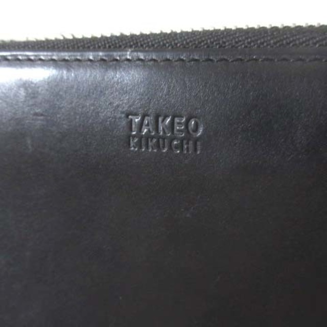 TAKEO KIKUCHI(タケオキクチ)のタケオキクチ TAKEO KIKUCHI レザー 長財布 ラウンドファスナー 黒 メンズのファッション小物(長財布)の商品写真