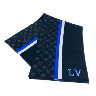 ルイヴィトン(LOUIS VUITTON)のルイヴィトン LOUIS VUITTON エシャルプLVバーシティ M77935 モノグラム ファッション小物 マフラー ウール ブルー(マフラー)