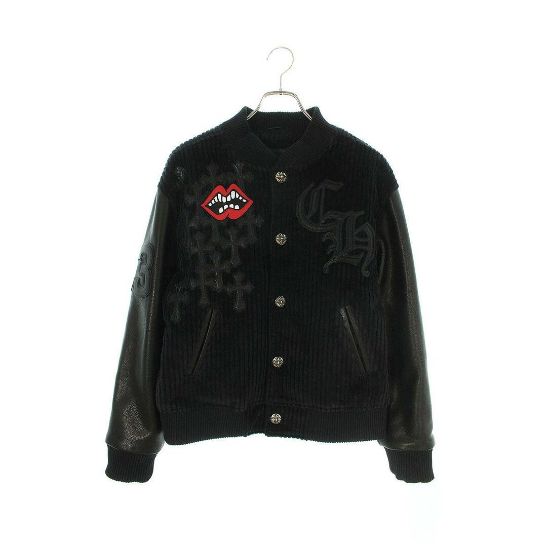 クロムハーツ PPO Letterman Jacket/レターマンジャケット チョンパークロスパッチ付コーデュロイ切替ジャケットブルゾン  メンズ S