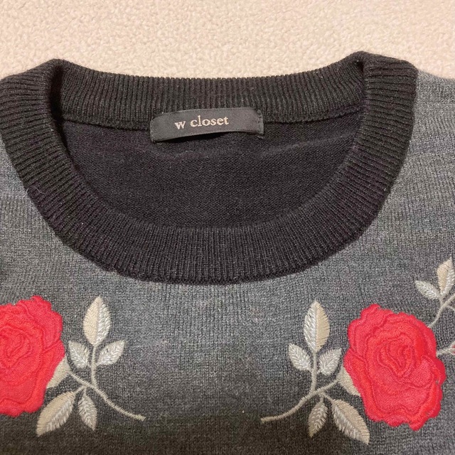 w closet(ダブルクローゼット)のW closet 刺繍柄ニット レディースのトップス(ニット/セーター)の商品写真