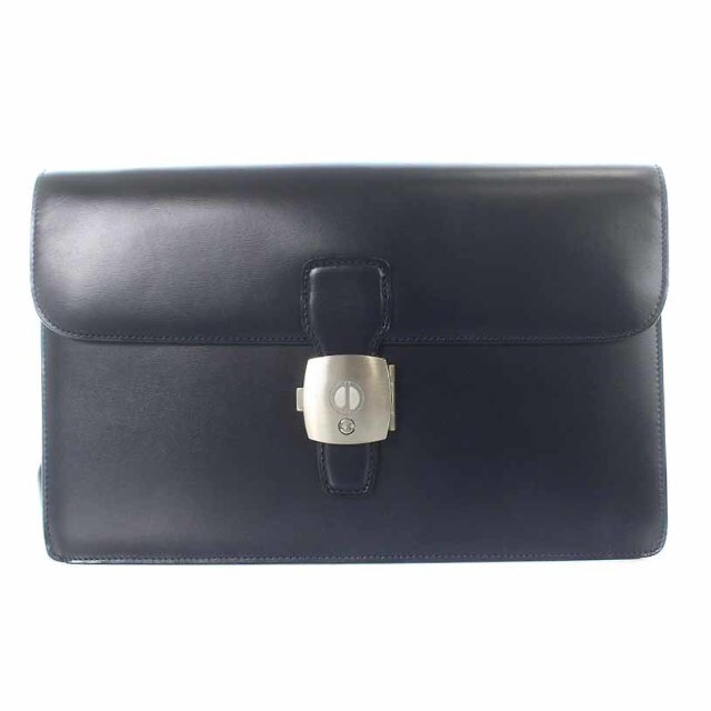 Dunhill - ダンヒル dunhill クラッチバッグ セカンドバッグ レザー 紺