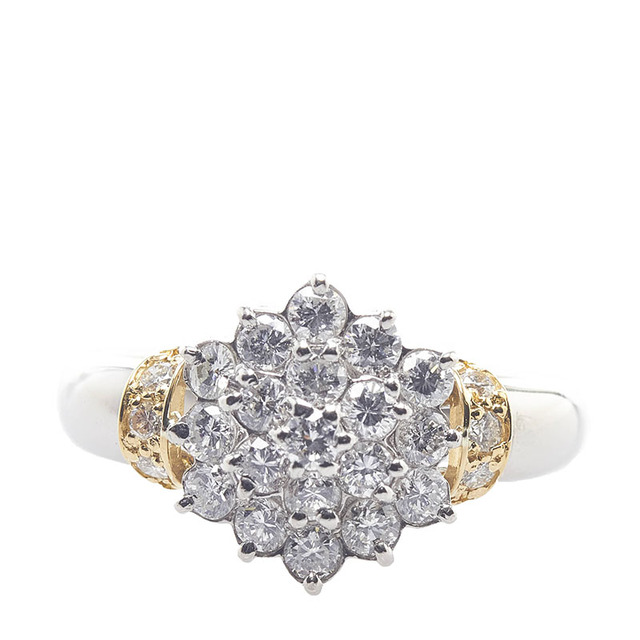 豪華 プラチナ Pt900 美品 K18YG 【1-0088117】 0.70ct ダイヤ 指輪