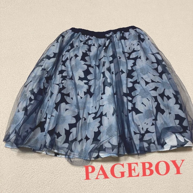 PAGEBOY(ページボーイ)のPAGEBOY 花柄チュールスカート レディースのスカート(ひざ丈スカート)の商品写真