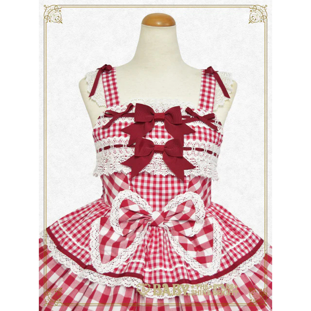 Milky Gingham Dollジャンパースカートset