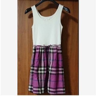 バーバリー(BURBERRY) 子供 ワンピース(女の子)(パープル/紫色系)の