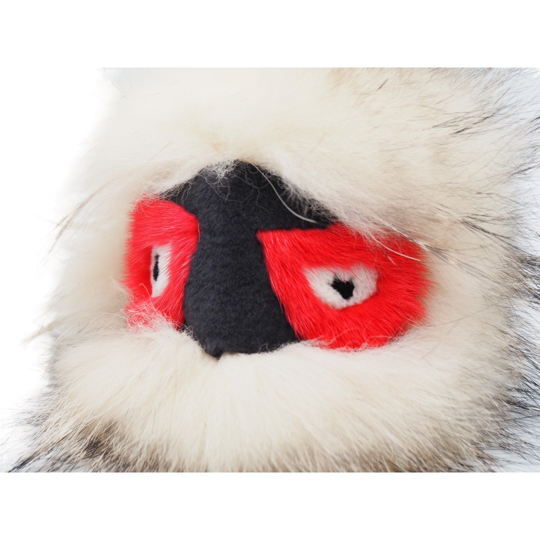 FENDI フェンディ モンスターキーホルダー キーチャーム ファー ベージュ ブラック レッド シルバー金具 美品 中古 46662