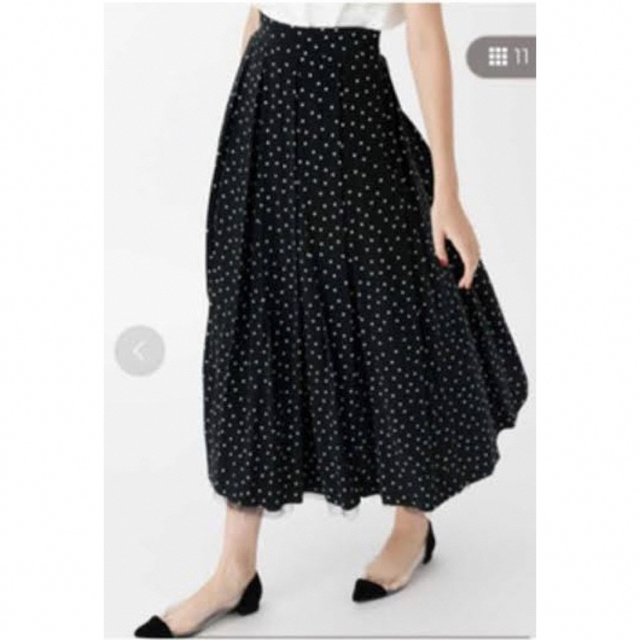 ツルバイマリコオイカワ☆パールドットスカート☆34サイズ-