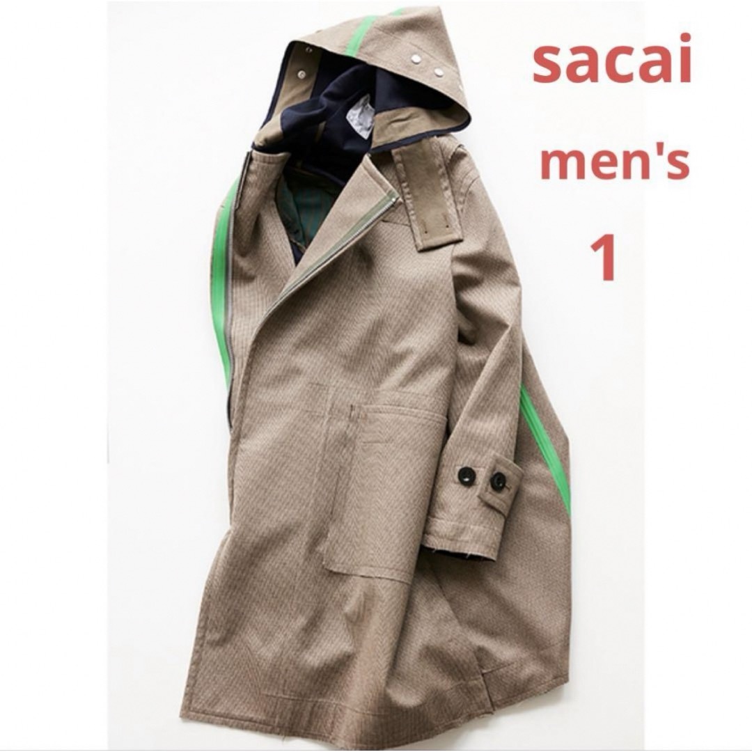 美品 sacai Check Bonding Coat ベージュ コート 1