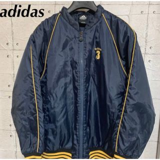 アディダス(adidas)の【adidas】中綿 ジャケット ブルゾン ネイビー イエロー(ブルゾン)