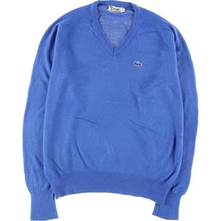 70年代 ラコステ LACOSTE IZOD Vネック アクリルニットセーター メンズL ヴィンテージ /eaa296477