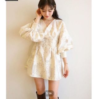 美品　Acka  jacquard mini dress(ミニワンピース)