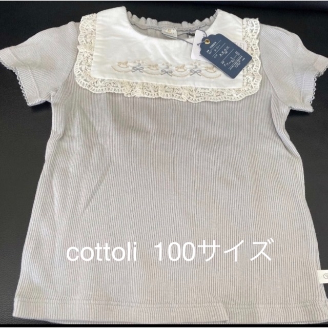 しまむら(シマムラ)のcottoli 半袖Ｔシャツ キッズ/ベビー/マタニティのキッズ服女の子用(90cm~)(Tシャツ/カットソー)の商品写真