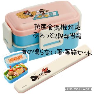 ディズニー(Disney)の新品 Skater ディズニー 抗菌食洗機対応 2段弁当箱 箸・箸箱セット(弁当用品)