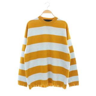 マークジェイコブス(MARC JACOBS)のマークジェイコブス ボーダー ダメージ加工 ニット セーター 長袖 ウール XS(ニット/セーター)