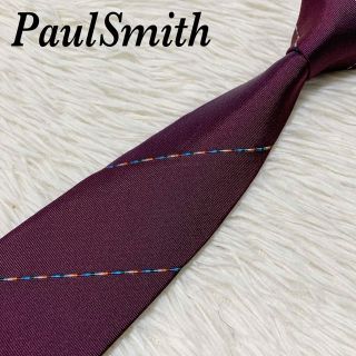 ポールスミス(Paul Smith)の【極美品】ポールスミス ネクタイ マルチカラー ストライプ 裏地花柄  高級(ネクタイ)