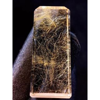天然】ゴールド ルチル クオーツ 印鑑材 25.2g - 各種パーツ